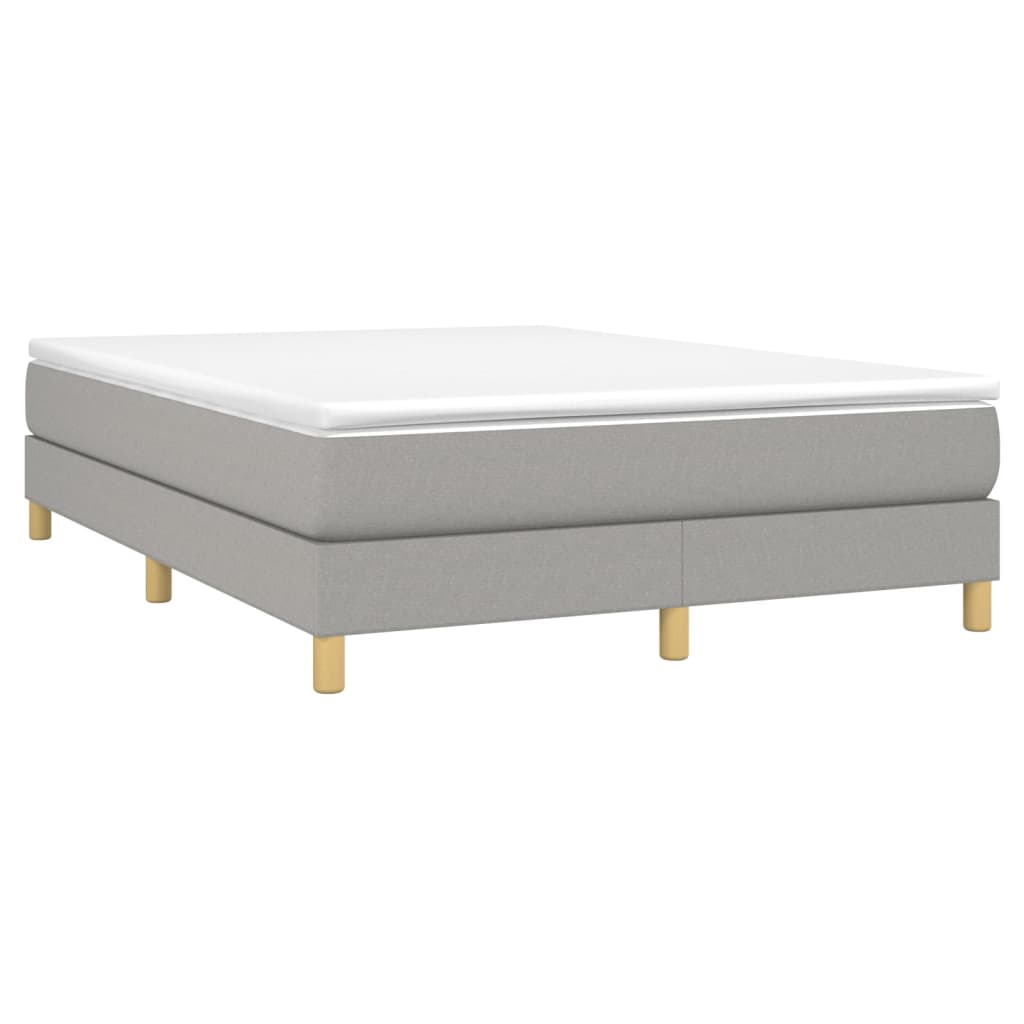 Sommier à lattes de lit avec matelas Gris clair 140x190cm Tissu - XIOS