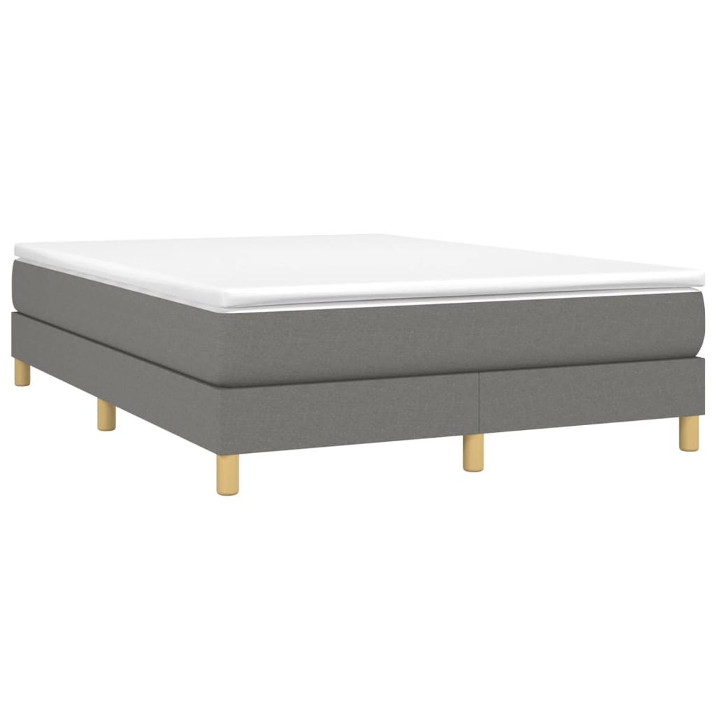 Sommier à lattes de lit avec matelas Gris foncé 140x190cm Tissu - XIOS