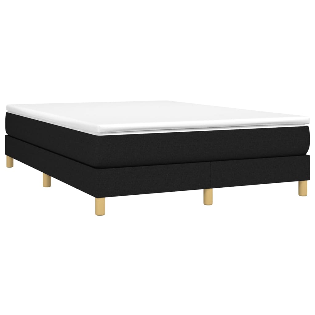 Sommier à lattes de lit avec matelas Noir 140x190 cm Tissu - XIOS