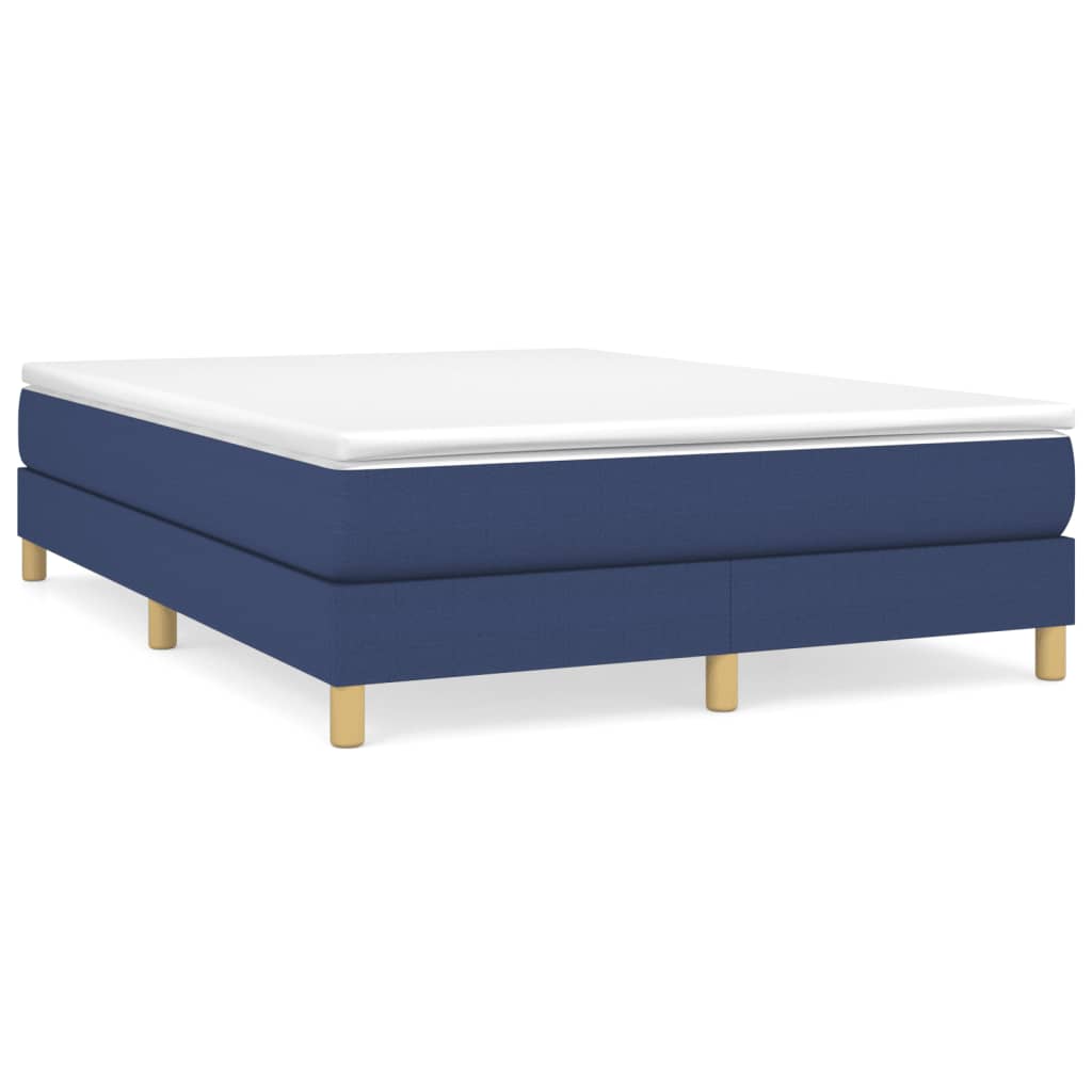 Sommier à lattes de lit avec matelas Bleu 140x200 cm Tissu - XIOS