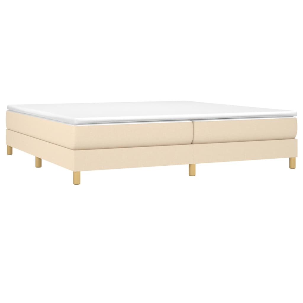 Sommier à lattes de lit avec matelas Crème 200x200 cm Tissu - XIOS