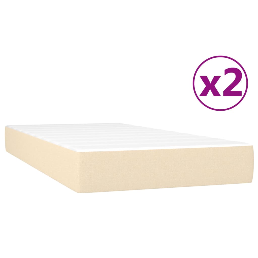 Sommier à lattes de lit avec matelas Crème 200x200 cm Tissu - XIOS