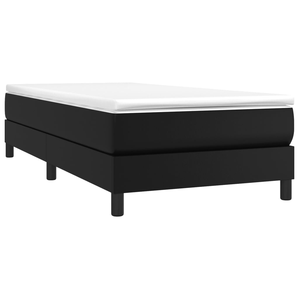 Sommier à lattes de lit avec matelas Noir 90x200 cm Similicuir - XIOS