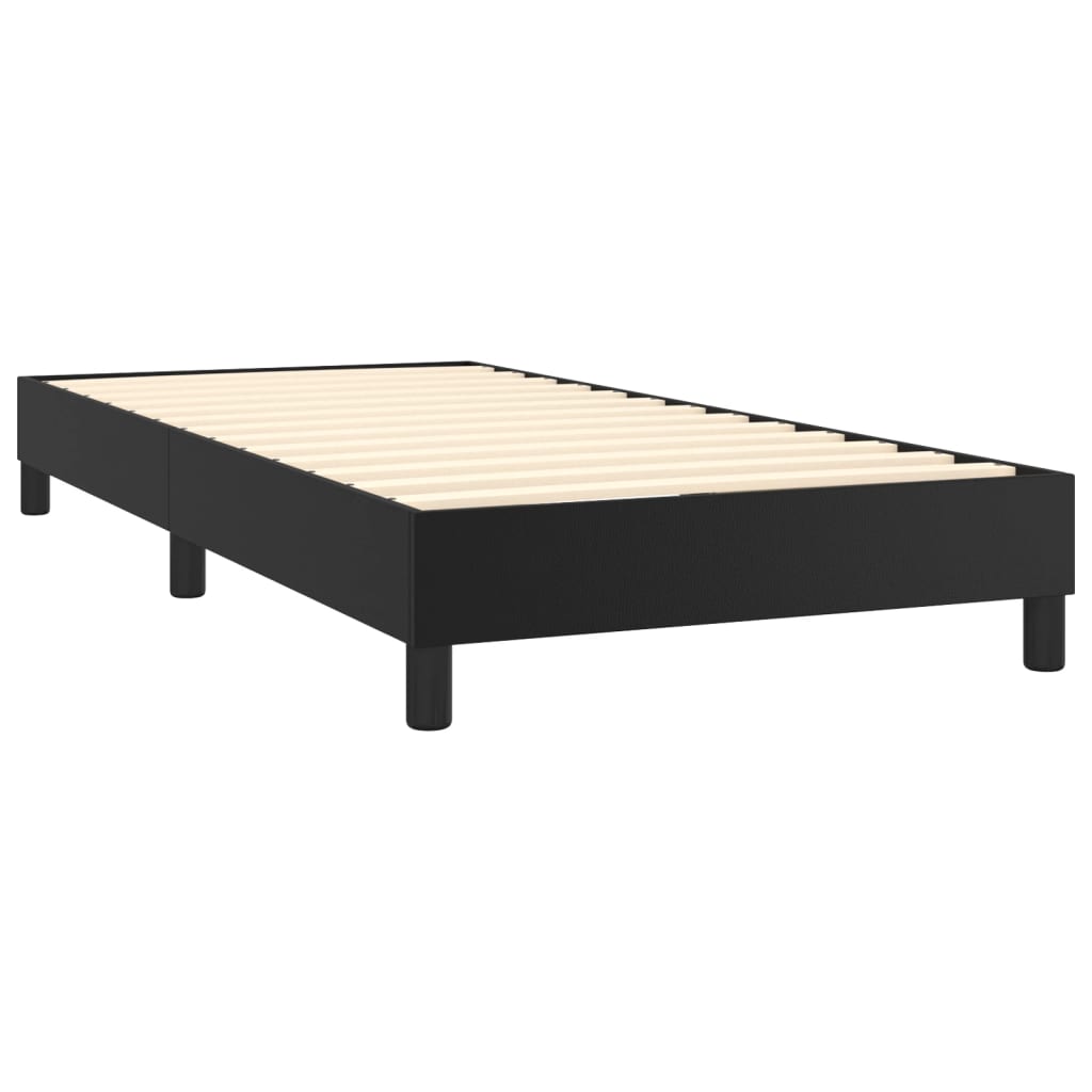 Sommier à lattes de lit avec matelas Noir 90x200 cm Similicuir - XIOS