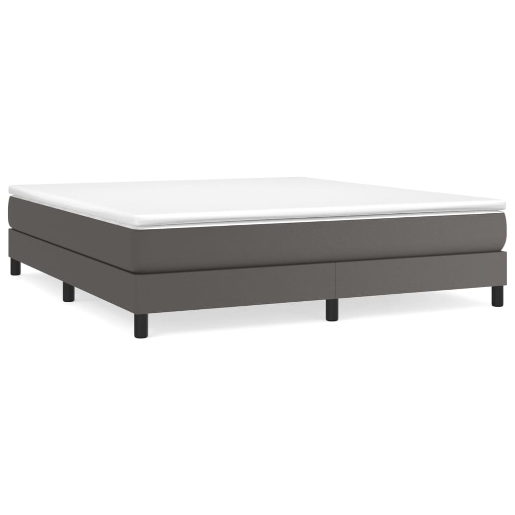 Sommier à lattes de lit avec matelas Gris 160x200 cm Similicuir - XIOS