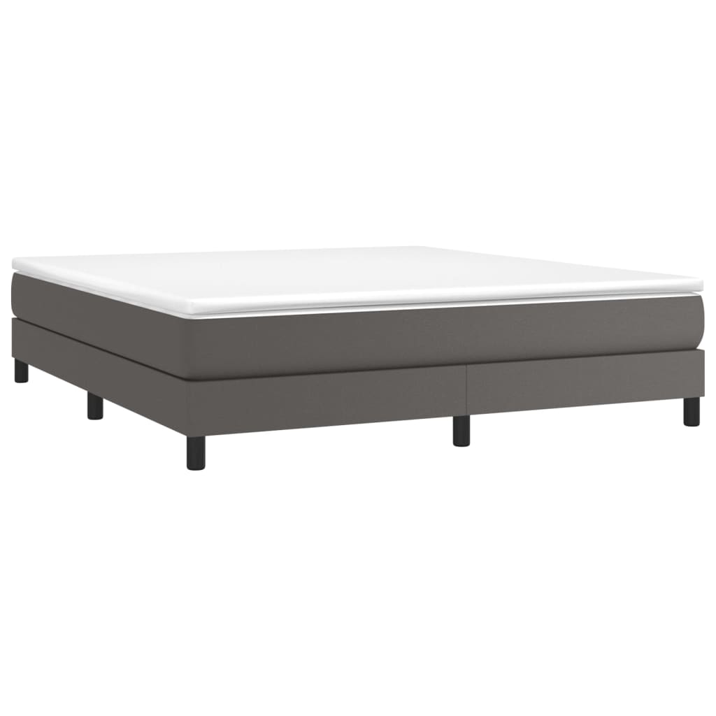 Sommier à lattes de lit avec matelas Gris 160x200 cm Similicuir - XIOS