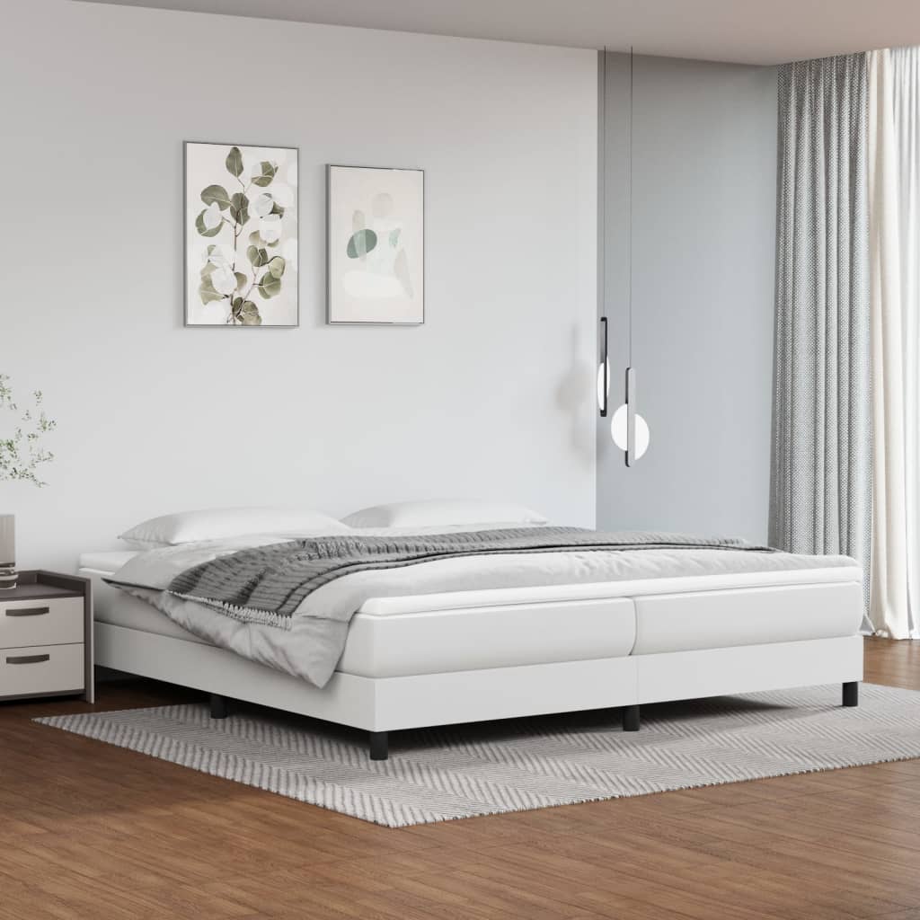 Sommier à lattes de lit avec matelas Blanc 200x200cm Similicuir - XIOS