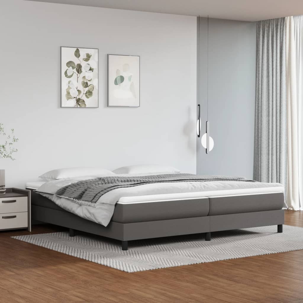 Sommier à lattes de lit avec matelas Gris 200x200 cm Similicuir - XIOS