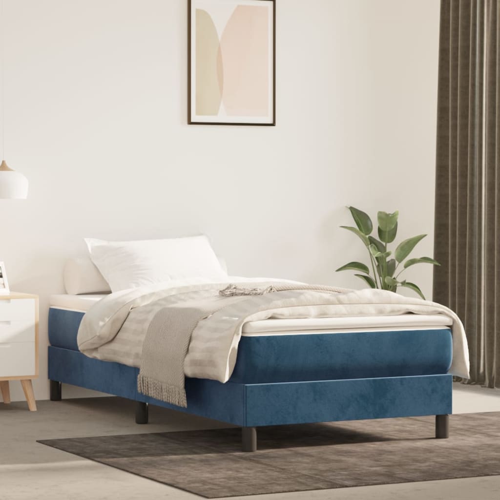 Sommier à lattes de lit et matelas Bleu foncé 80x200 cm Velours - XIOS
