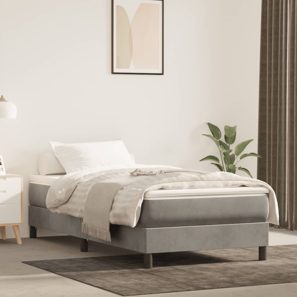 Sommier à lattes de lit et matelas Gris clair 100x200cm Velours - XIOS