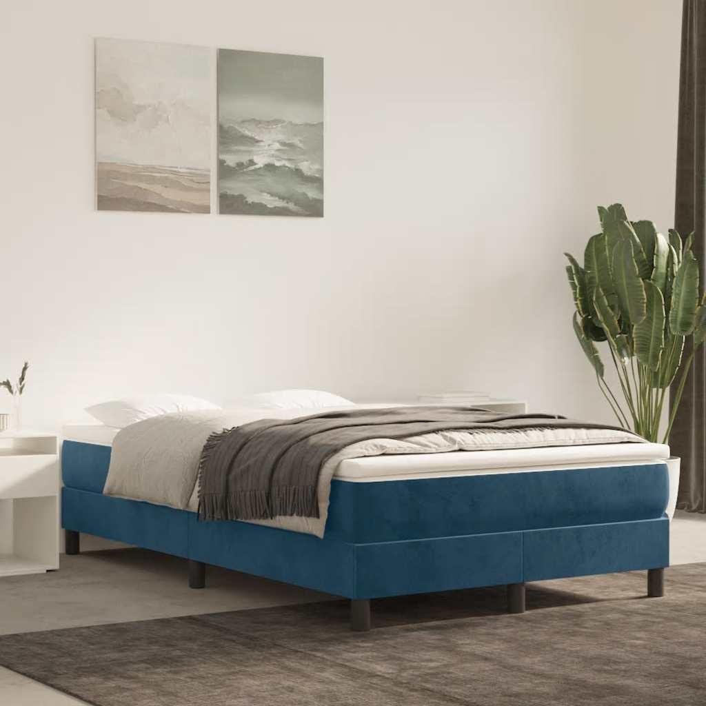 Sommier à lattes de lit et matelas Bleu foncé 120x200cm Velours - XIOS