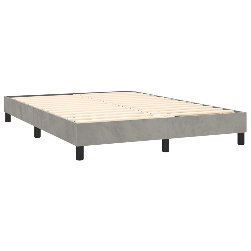 Sommier à lattes de lit et matelas Gris clair 140x190cm Velours - XIOS