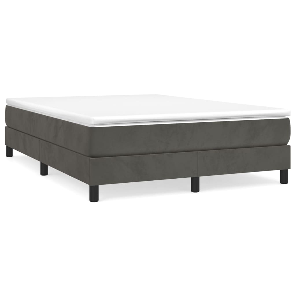 Sommier à lattes de lit et matelas Gris foncé 140x190cm Velours - XIOS