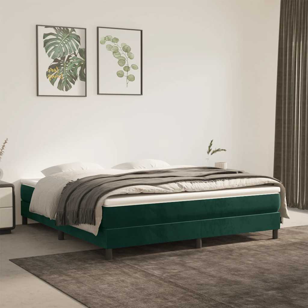 Sommier à lattes de lit et matelas Vert foncé 180x200cm Velours - XIOS