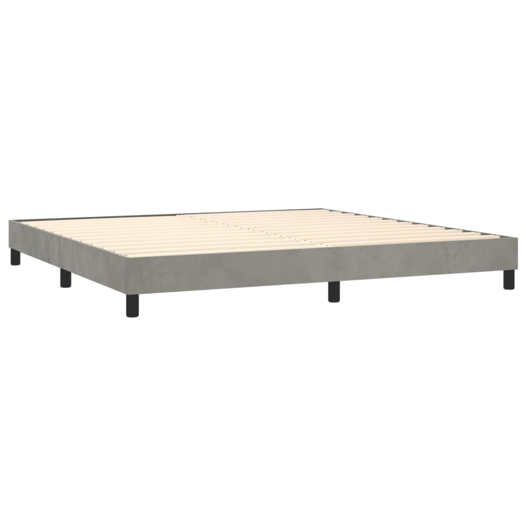 Sommier à lattes de lit et matelas Gris clair 200x200cm Velours - XIOS