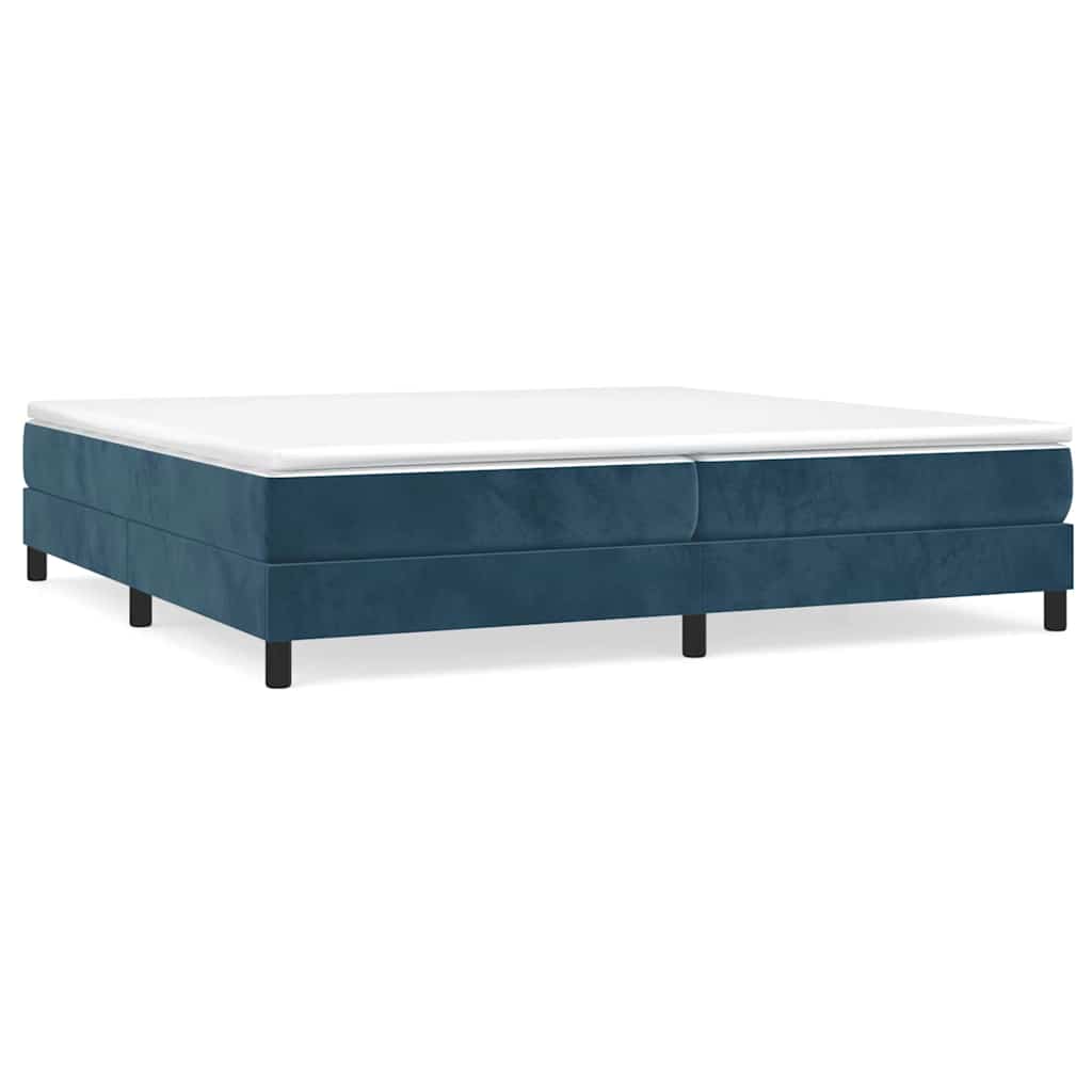 Sommier à lattes de lit et matelas Bleu foncé 200x200cm Velours - XIOS