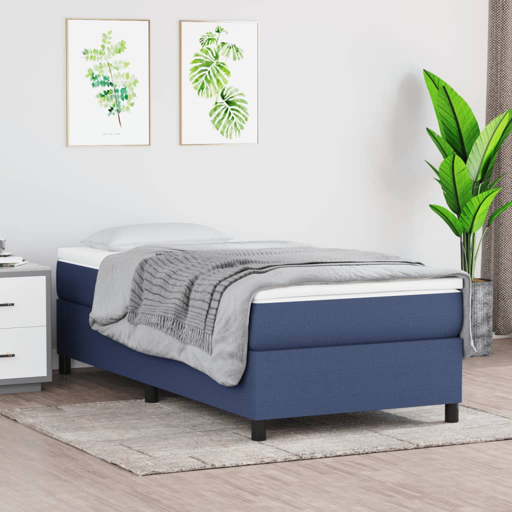 Sommier à lattes de lit avec matelas Bleu 80x200 cm Tissu - XIOS