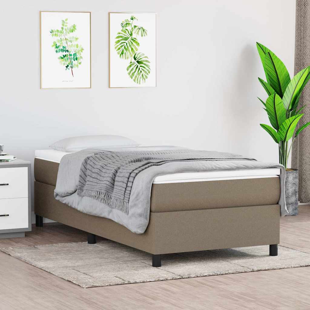 Sommier à lattes de lit avec matelas Taupe 90x190 cm Tissu
