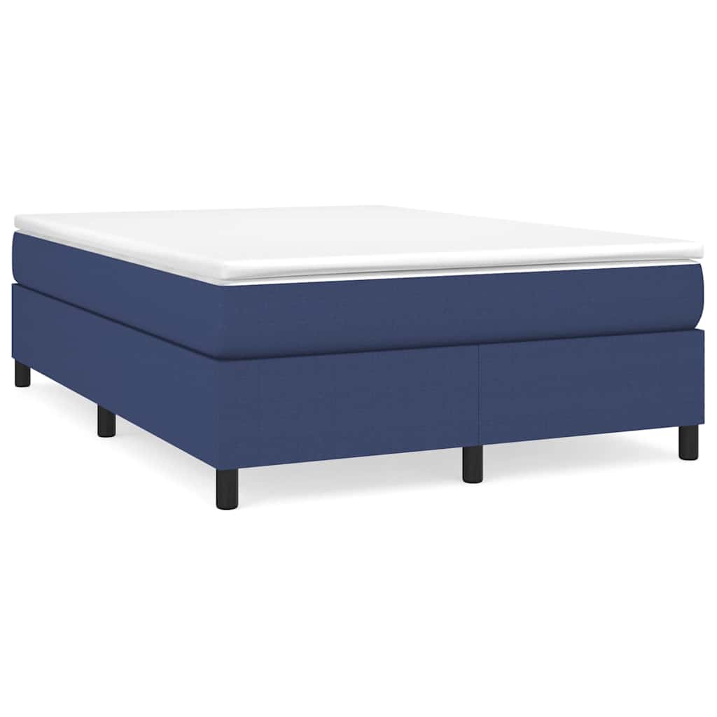 Sommier à lattes de lit avec matelas Bleu 140x200 cm Tissu