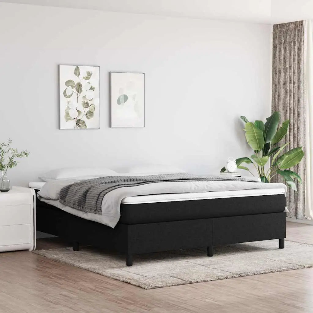Sommier à lattes de lit avec matelas Noir 160x200 cm Tissu - XIOS