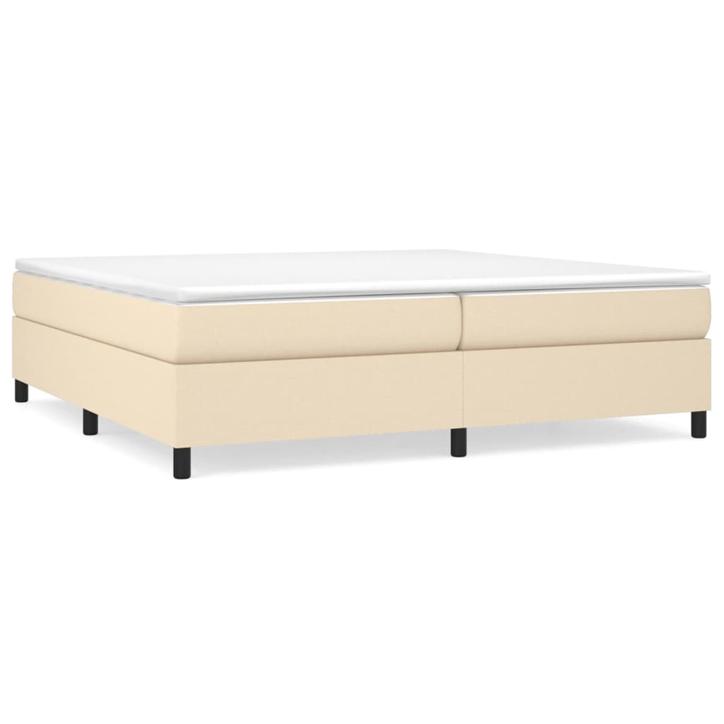 Sommier à lattes de lit avec matelas Crème 200x200 cm Tissu - XIOS