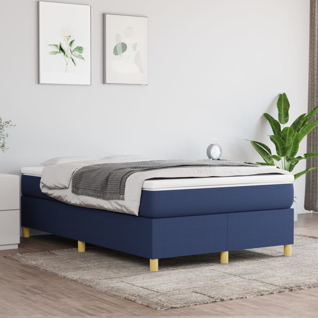 Sommier à lattes de lit avec matelas Bleu 120x200 cm Tissu - XIOS