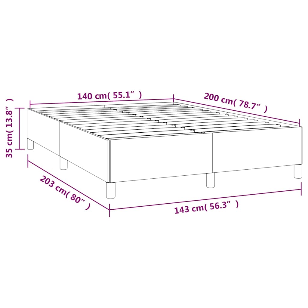 Sommier à lattes de lit avec matelas Crème 140x200 cm Tissu