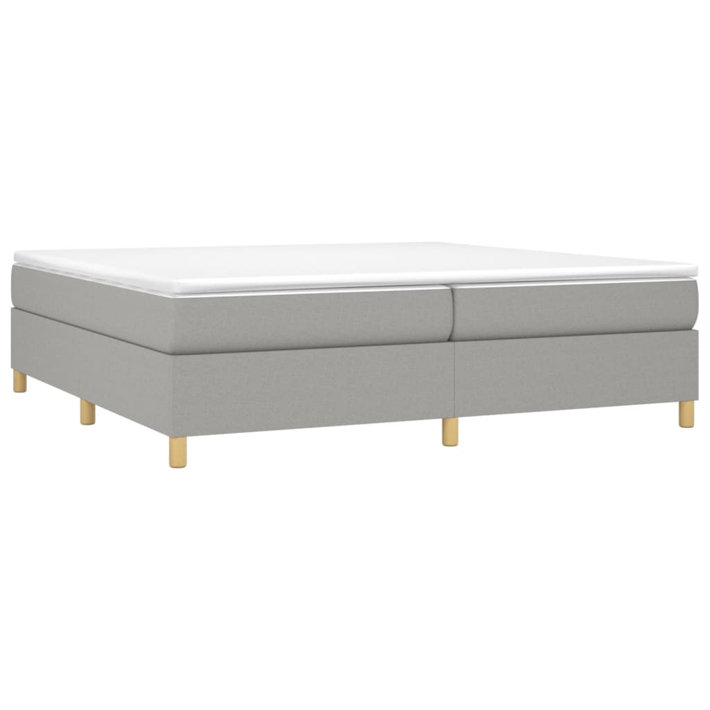 Sommier à lattes de lit avec matelas Gris clair 200x200cm Tissu - XIOS