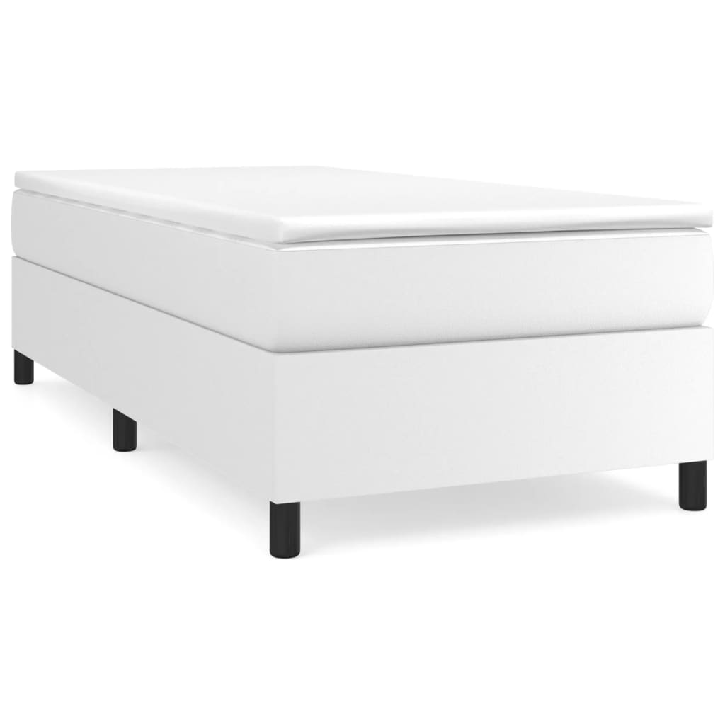 Sommier à lattes de lit avec matelas Blanc 90x190 cm Similicuir XIOS