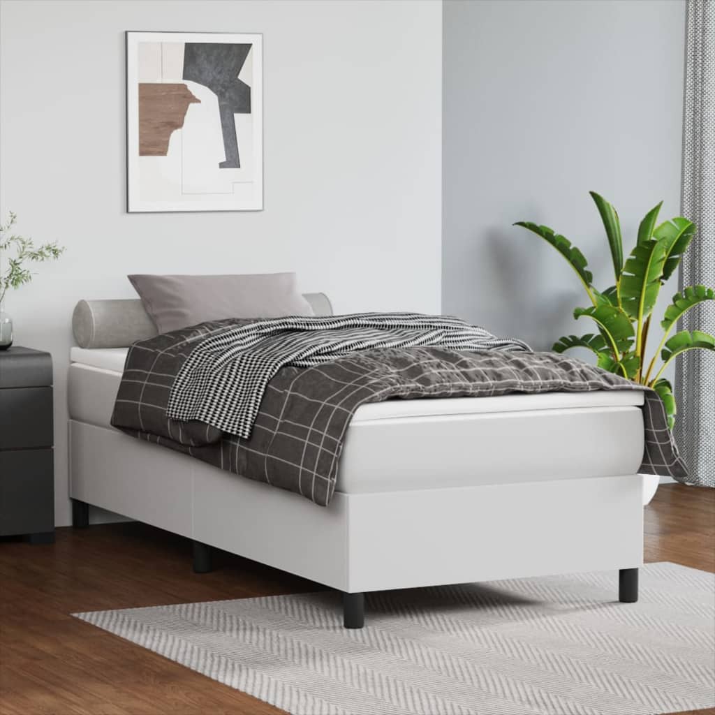 Sommier à lattes de lit avec matelas Blanc 100x200cm Similicuir - XIOS