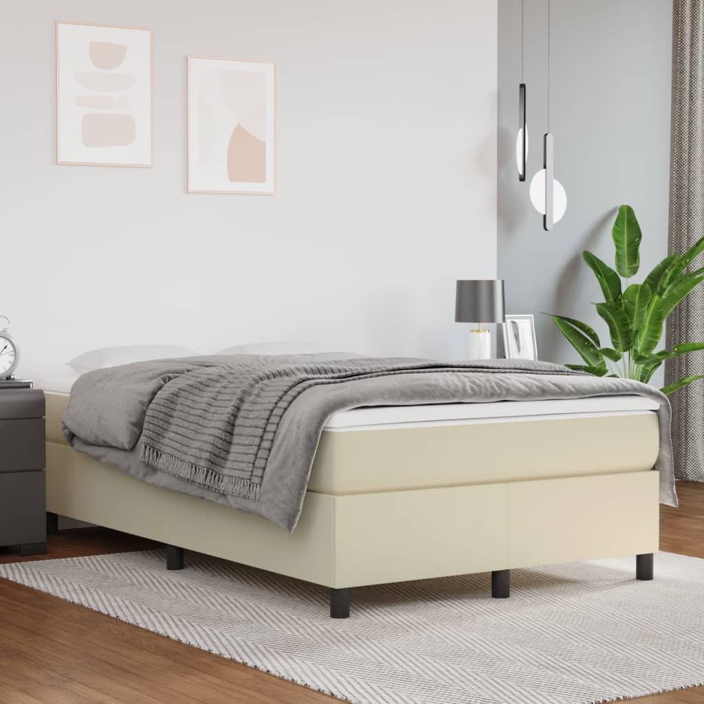 Sommier à lattes de lit avec matelas Crème 120x200cm Similicuir - XIOS