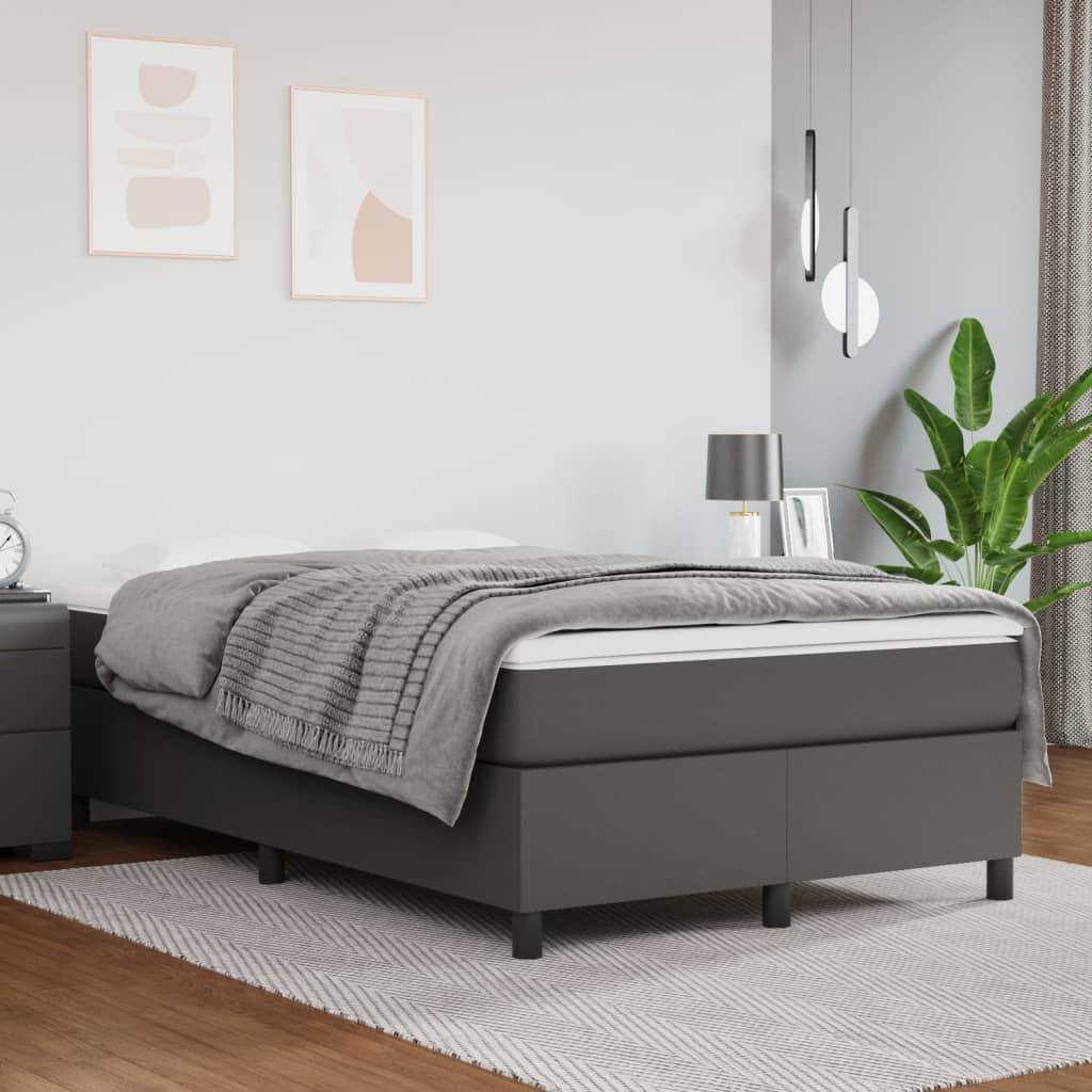 Sommier à lattes de lit avec matelas Gris 120x200 cm Similicuir - XIOS