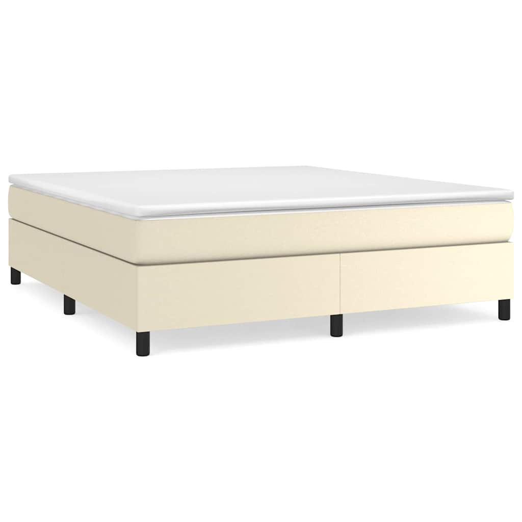 Sommier à lattes de lit avec matelas Crème 160x200cm Similicuir