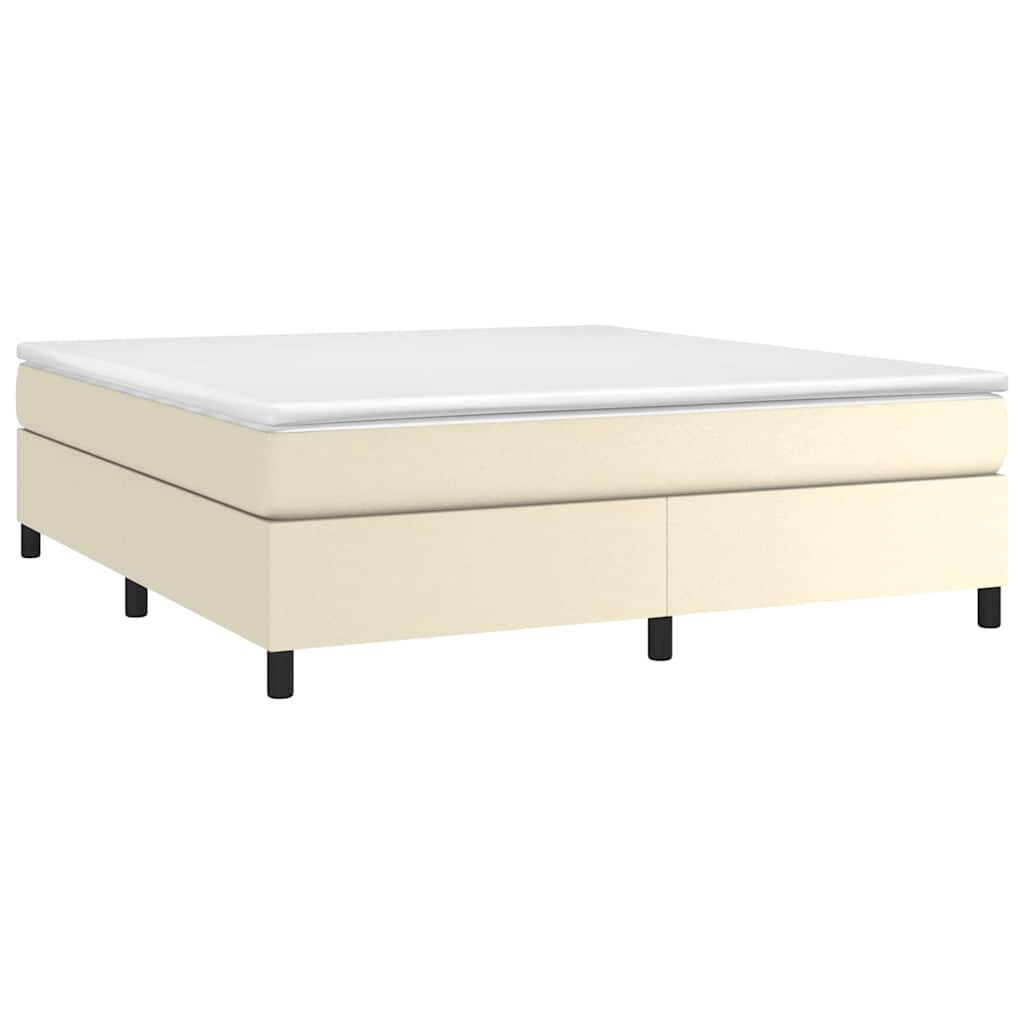 Sommier à lattes de lit avec matelas Crème 160x200cm Similicuir