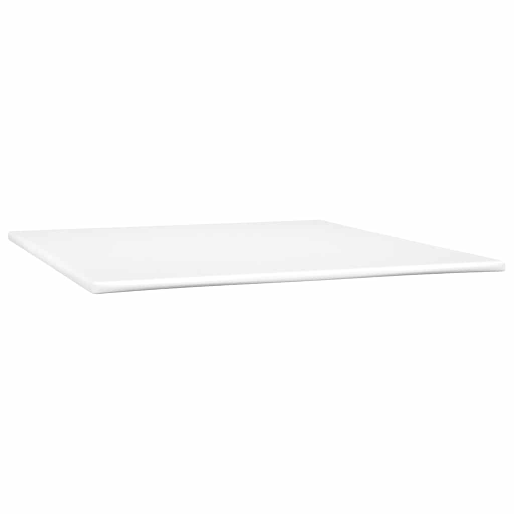 Sommier à lattes de lit avec matelas Crème 160x200cm Similicuir