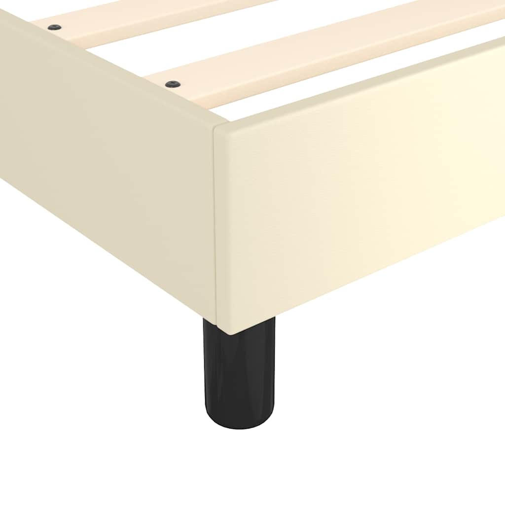 Sommier à lattes de lit avec matelas Crème 160x200cm Similicuir