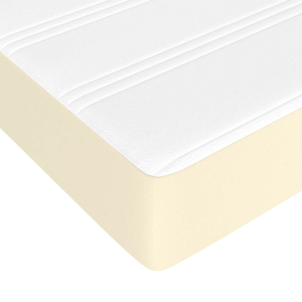 Sommier à lattes de lit avec matelas Crème 160x200cm Similicuir