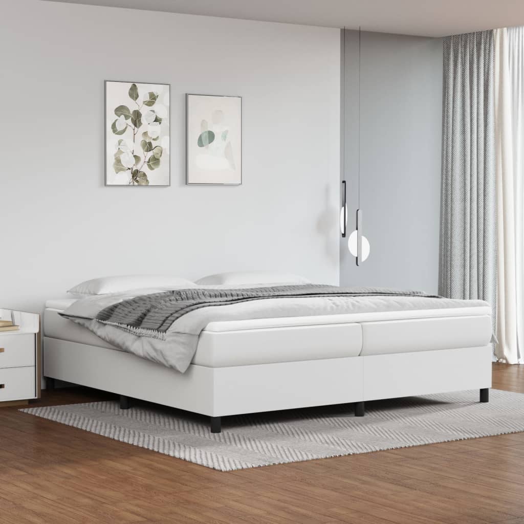 Sommier à lattes de lit avec matelas Blanc 200x200cm Similicuir - XIOS