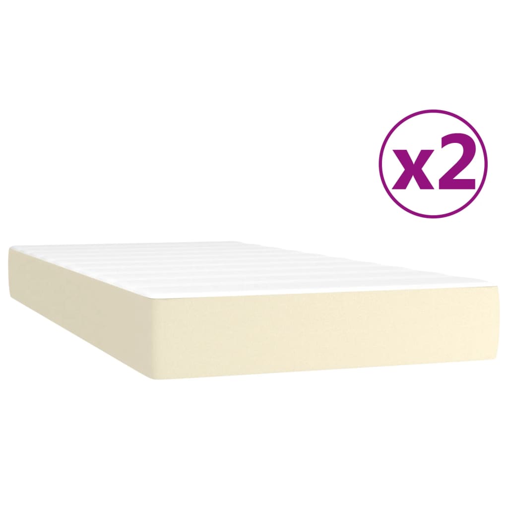 Sommier à lattes de lit avec matelas Crème 200x200cm Similicuir - XIOS