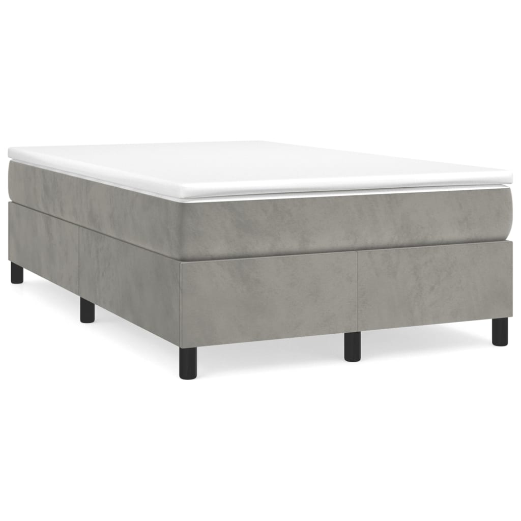Sommier à lattes de lit et matelas Gris clair 120x200cm Velours - XIOS