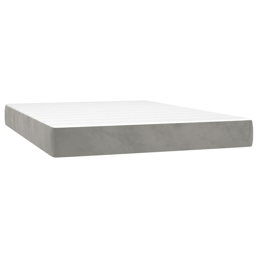 Sommier à lattes de lit et matelas Gris clair 140x190cm Velours - XIOS