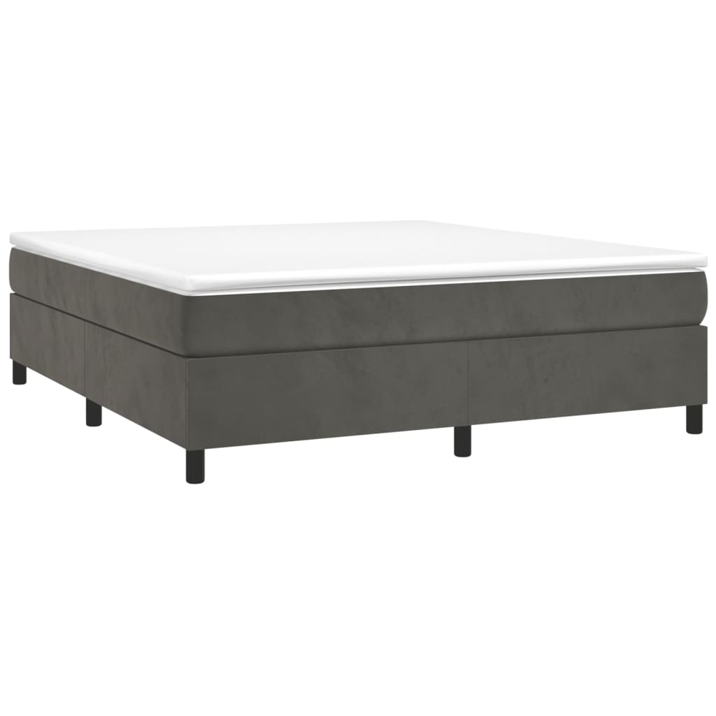 Sommier à lattes de lit et matelas Gris foncé 200x200cm Velours - XIOS