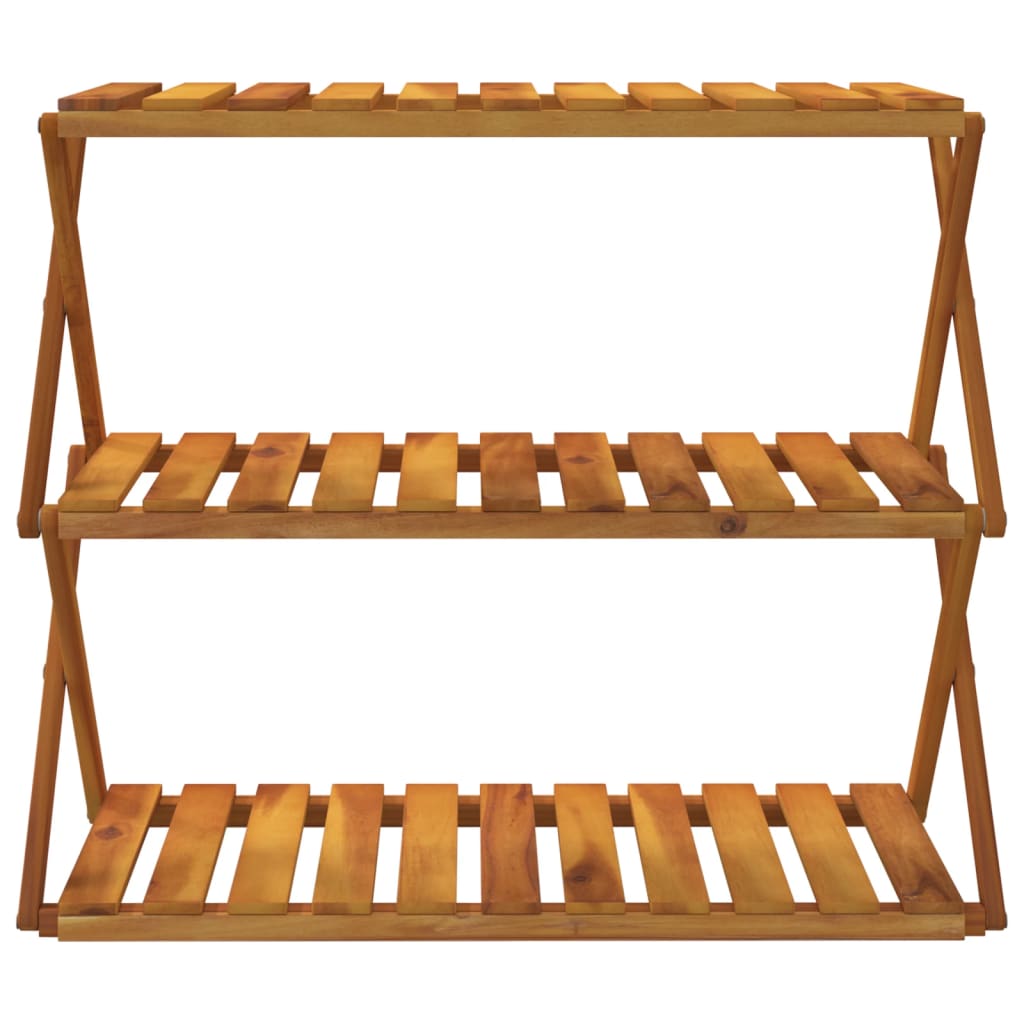 Étagère pliable à 3 niveaux Marron 70x31x63 cm Bois d'acacia - XIOS