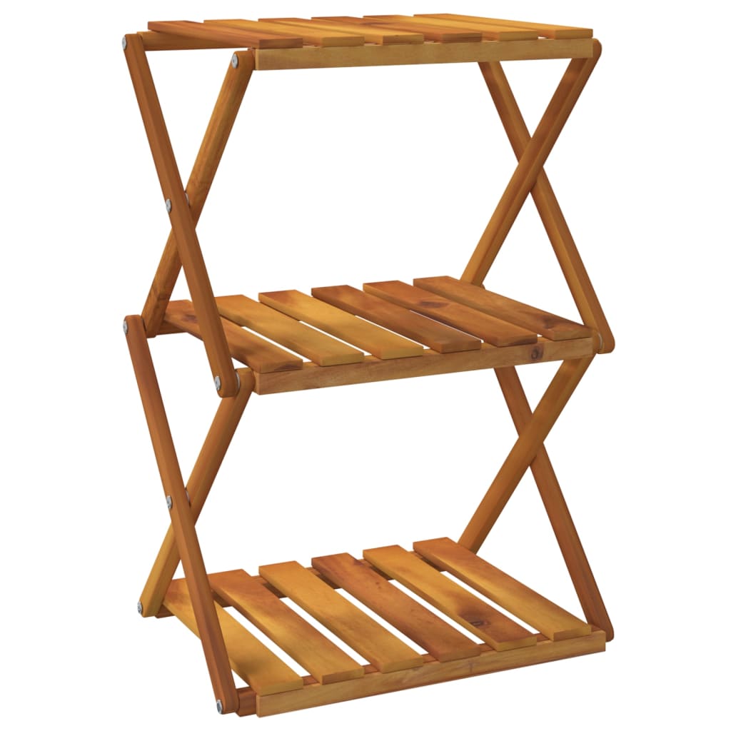Étagère pliable à 3 niveaux Marron 43x31x63 cm Bois d'acacia - XIOS