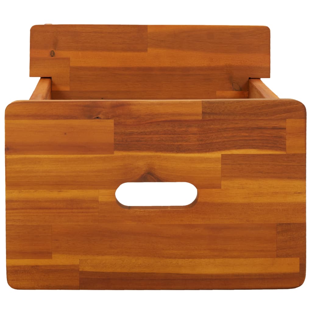Tabouret-escabeau 2 marches 40x38x50 cm Bois d'acacia solide - XIOS