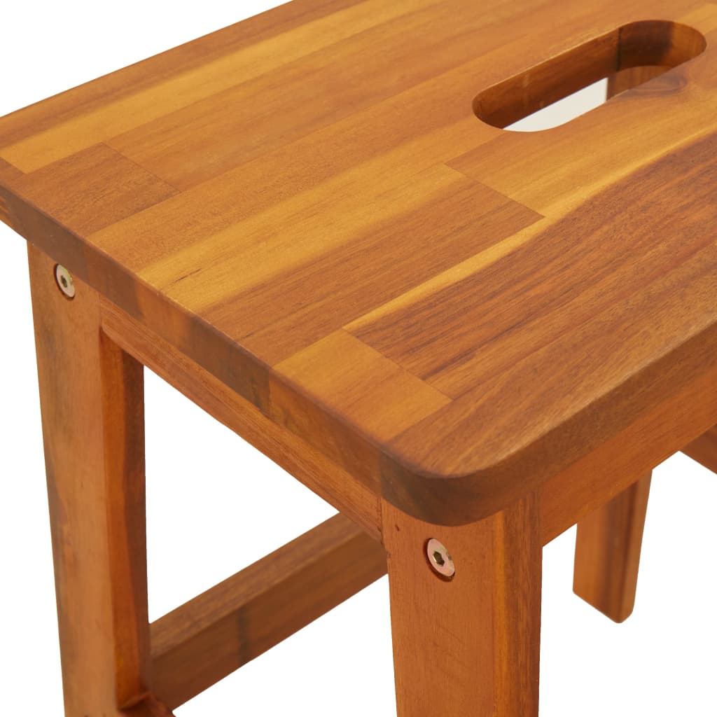 Tabouret-escabeau 2 marches 40x38x50 cm Bois d'acacia solide - XIOS