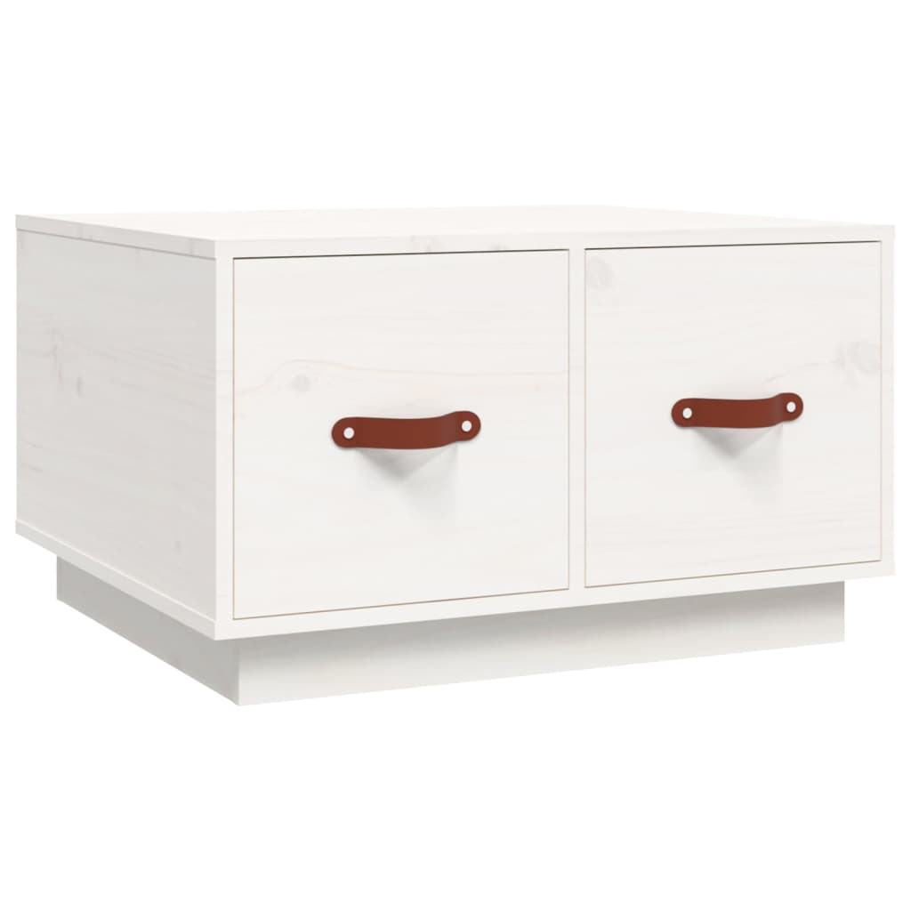 Table basse Blanc 60x53x35 cm Bois massif de pin - XIOS