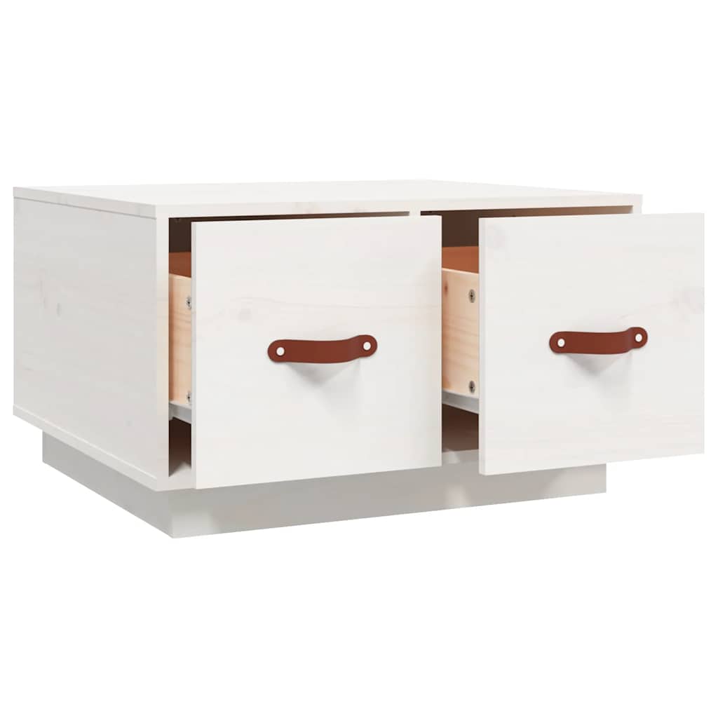 Table basse Blanc 60x53x35 cm Bois massif de pin - XIOS