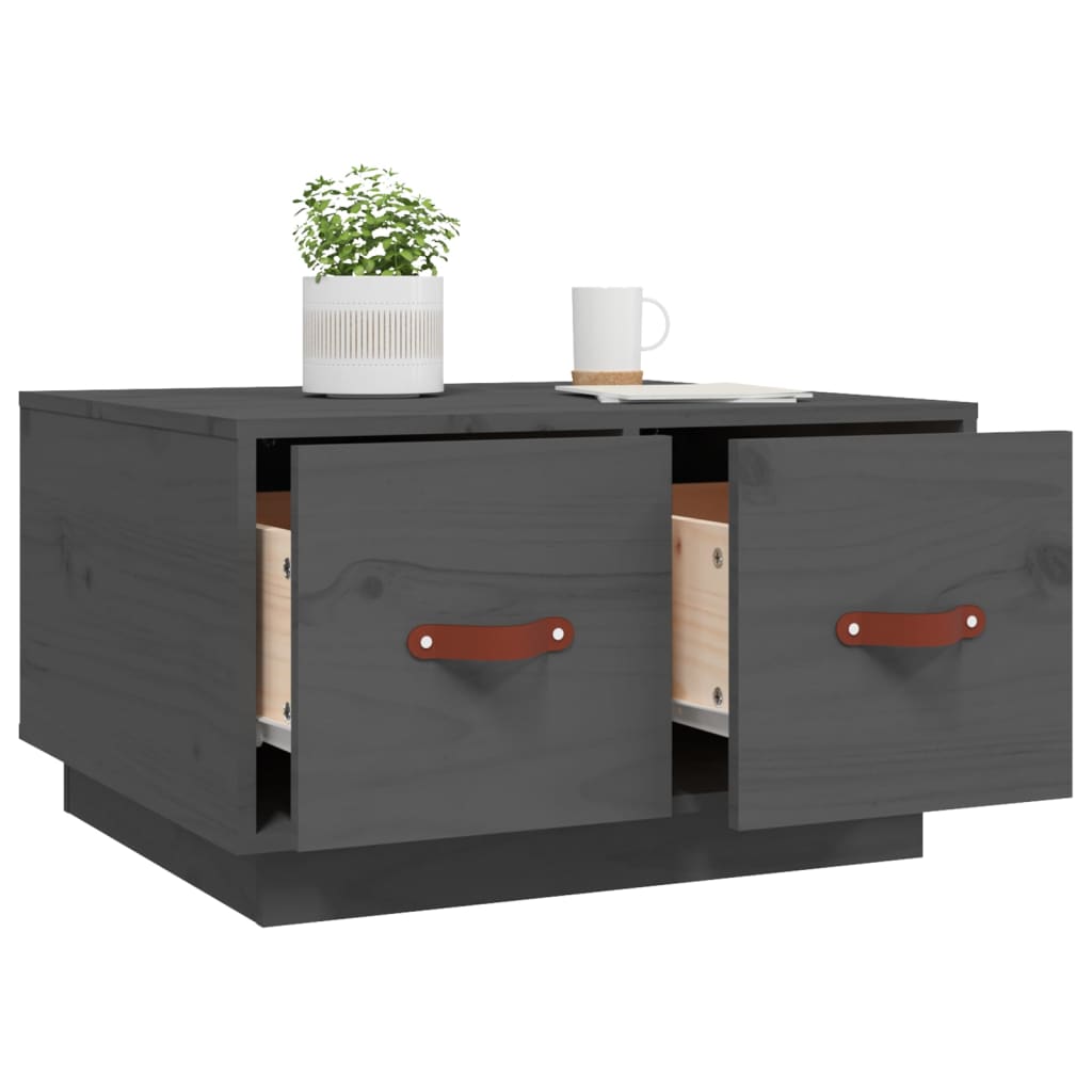 Table basse Gris 60x53x35 cm Bois massif de pin - XIOS