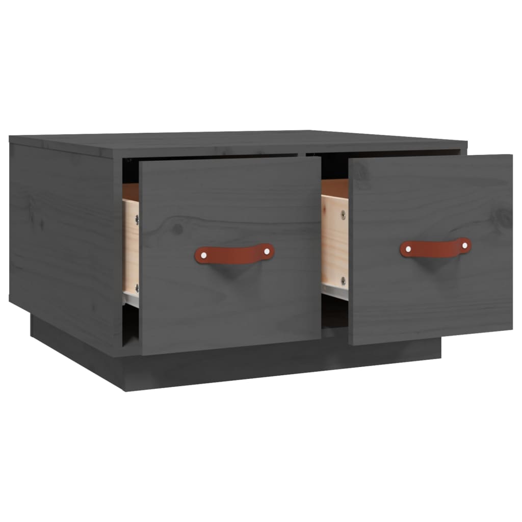 Table basse Gris 60x53x35 cm Bois massif de pin - XIOS